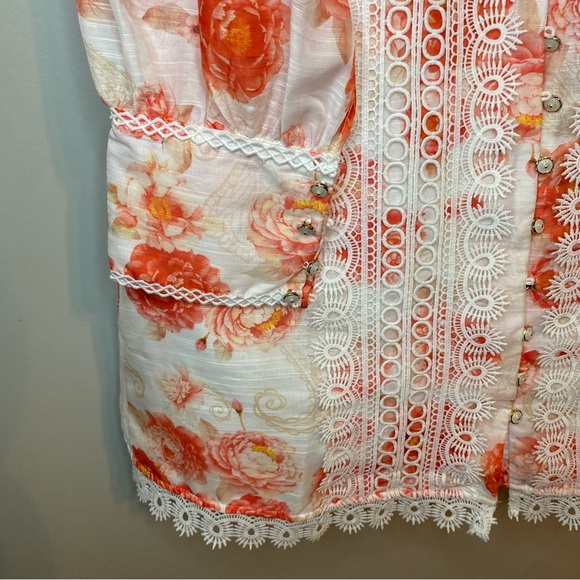 JJ’s Fairyland Floral and Lace Button-Up Dress Size L - Picture 4 of 15